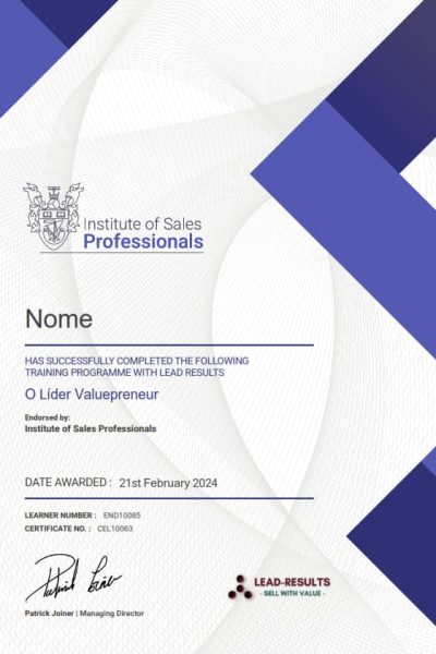 sample of lead-results international certificate